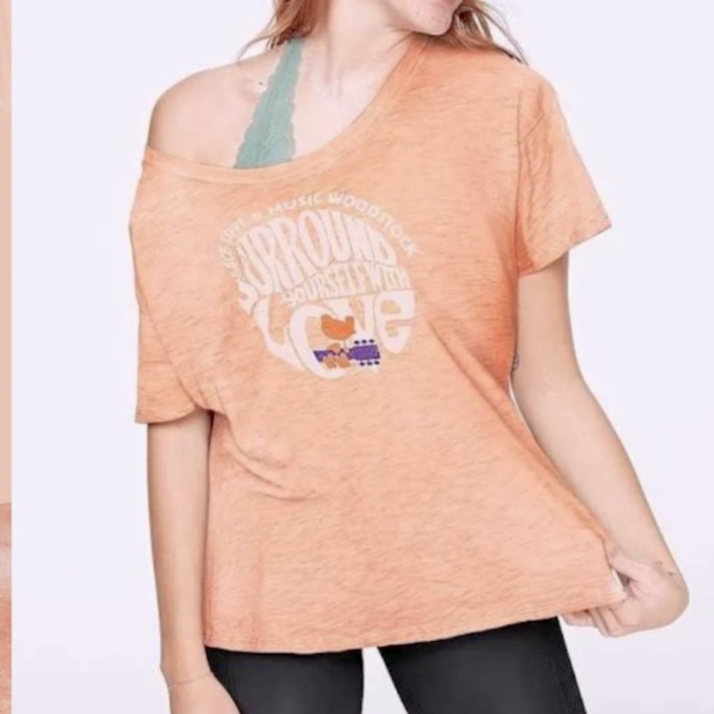 Victoria’s Secret Woodstock Concert Graphic Tee in Peach